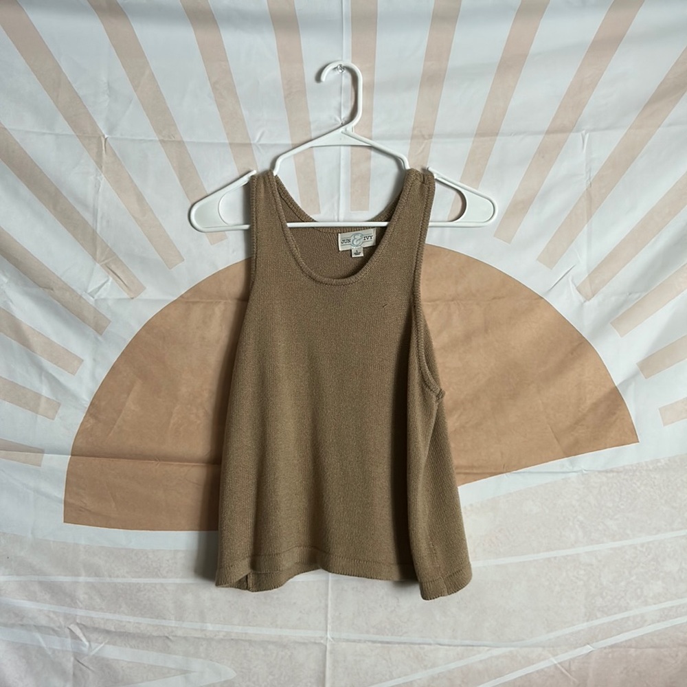Tan Knit Tank Top